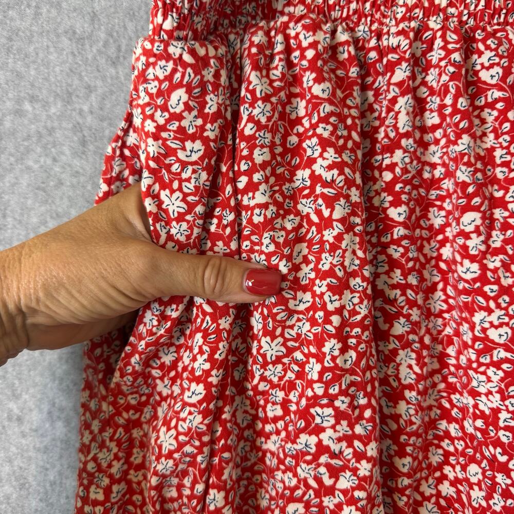 Torrid Maxi Skirt Women’s Size 3X Red Ditsy Floral Full Boho Pull On Feminine - Picture 5 of 11
